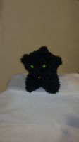 Petit chat noir (face) au tricot